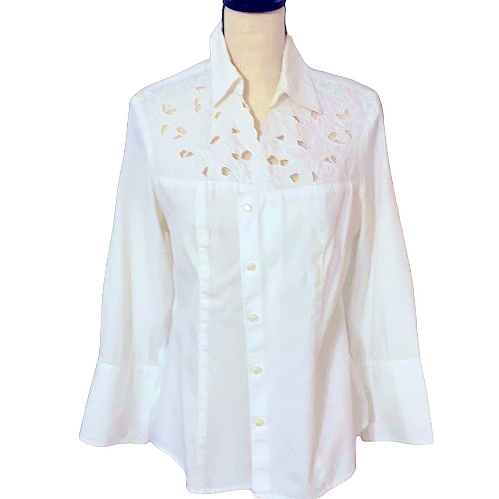 Jones New York white collared button down shirt Size M
